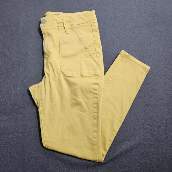 Seven7 Women 10 Yellow Utility Mid Rise Ankle Skinny Jeans - Picture 1 of 13